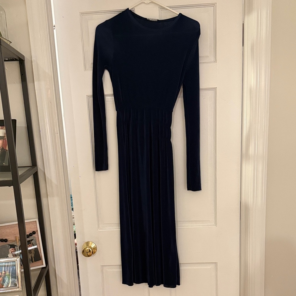 Zara Navy Blue Long Sleeve Dress